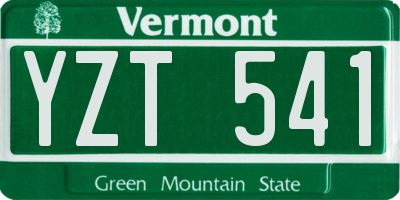 VT license plate YZT541