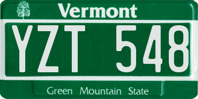 VT license plate YZT548