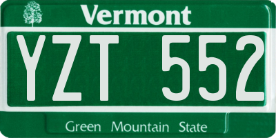 VT license plate YZT552