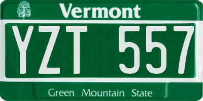 VT license plate YZT557