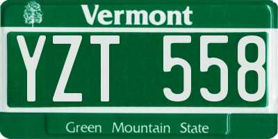 VT license plate YZT558