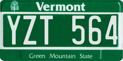 VT license plate YZT564
