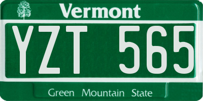 VT license plate YZT565
