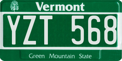 VT license plate YZT568