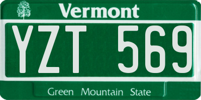 VT license plate YZT569