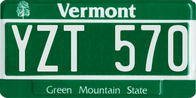 VT license plate YZT570