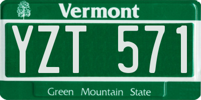 VT license plate YZT571