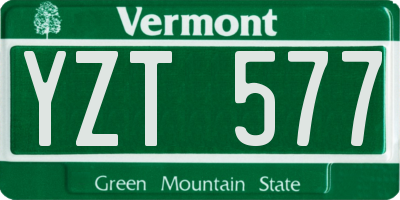 VT license plate YZT577