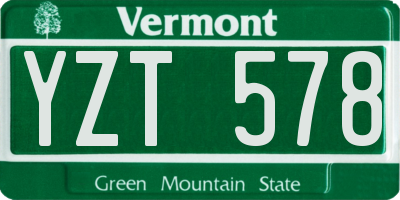 VT license plate YZT578