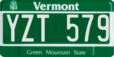 VT license plate YZT579