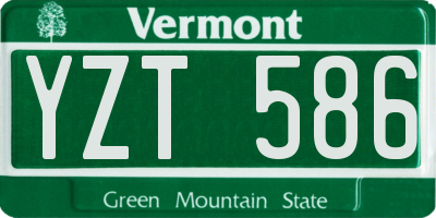 VT license plate YZT586