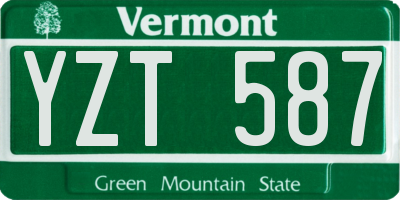 VT license plate YZT587