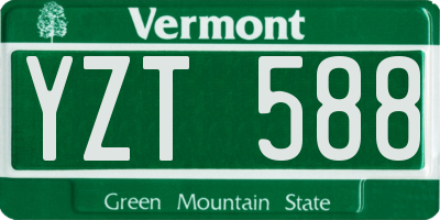 VT license plate YZT588