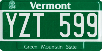 VT license plate YZT599