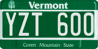 VT license plate YZT600