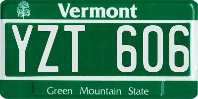 VT license plate YZT606