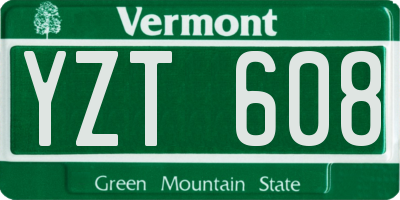 VT license plate YZT608