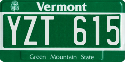 VT license plate YZT615