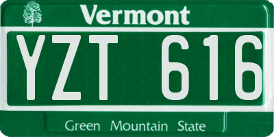 VT license plate YZT616