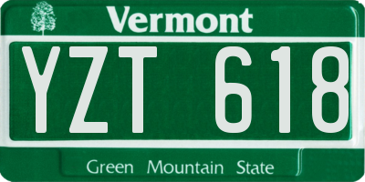 VT license plate YZT618