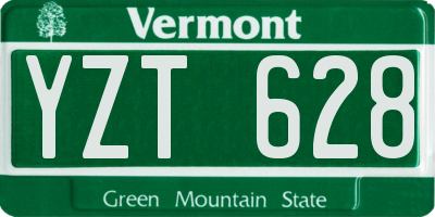 VT license plate YZT628