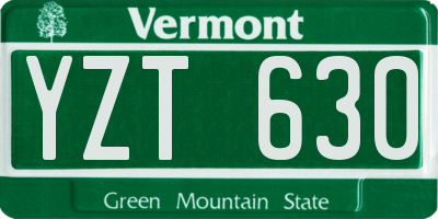 VT license plate YZT630