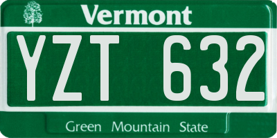 VT license plate YZT632