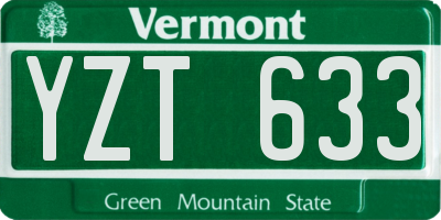 VT license plate YZT633
