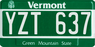 VT license plate YZT637