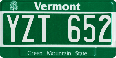 VT license plate YZT652