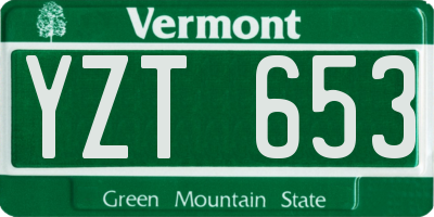 VT license plate YZT653