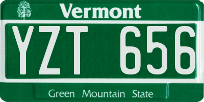 VT license plate YZT656