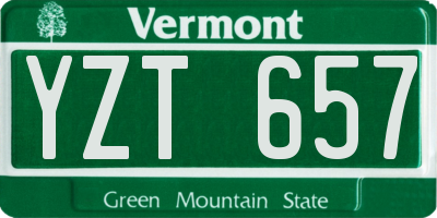 VT license plate YZT657