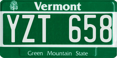VT license plate YZT658