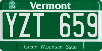 VT license plate YZT659