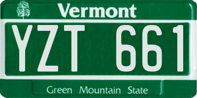 VT license plate YZT661