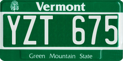VT license plate YZT675