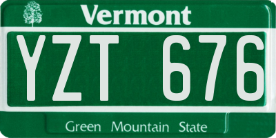 VT license plate YZT676