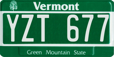 VT license plate YZT677
