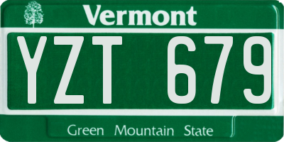 VT license plate YZT679