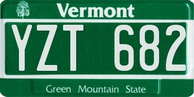 VT license plate YZT682