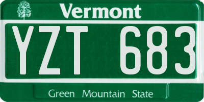 VT license plate YZT683