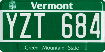 VT license plate YZT684