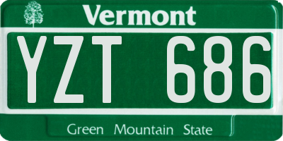 VT license plate YZT686