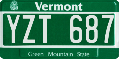 VT license plate YZT687