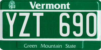 VT license plate YZT690