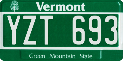 VT license plate YZT693