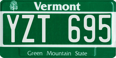 VT license plate YZT695