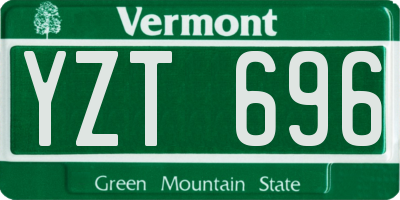 VT license plate YZT696