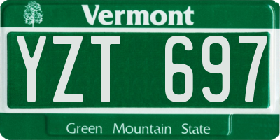 VT license plate YZT697